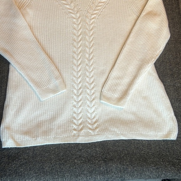 Talbots Plus 1X Cream Cable Knit Long Sweater LIKE NEW! - Picture 3 of 8